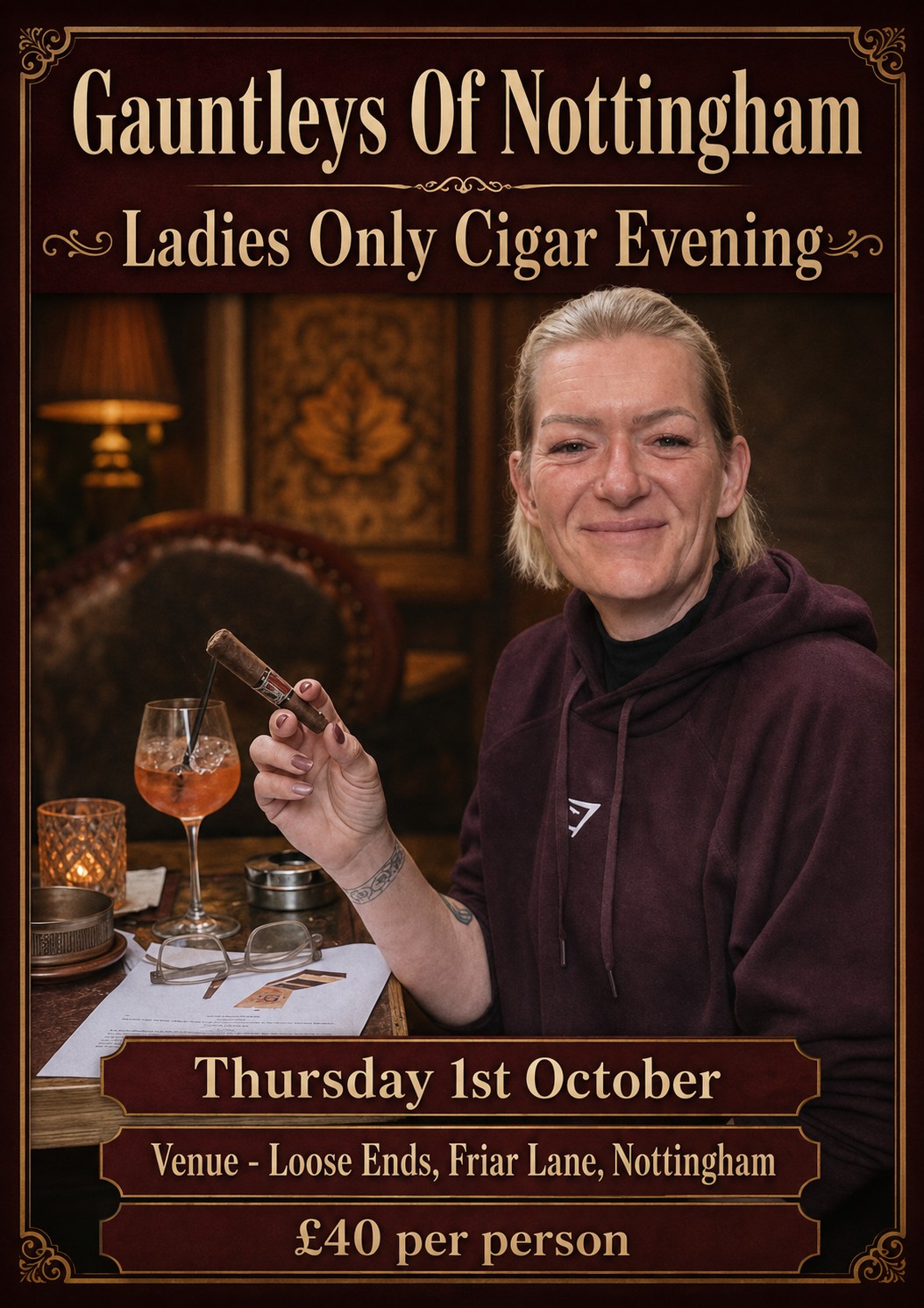 Gauntleys Cigar Club - Ladies Night - Thursday October 1st 2026 Gauntleys Cigar Club - Ladies Night - Thursday October 1st 2026